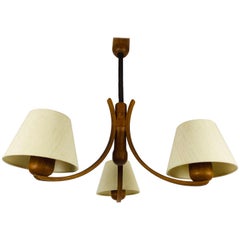 Midcentury Teak Pendant Lamp with 3 Arms by Domus, 1960s