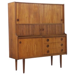 Vintage Midcentury Teak Secretaire Desk by Johannes Andersen with Tambour Doors, 1960s