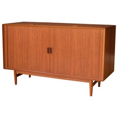 Used Mid Century Teak Sibast Tambour Door Stereo Console Cabinet by Arne Vodder 