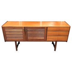 Vintage Midcentury Teak Sideboard with Louvre Doors by Tom Robertson for A.H. McIntosh