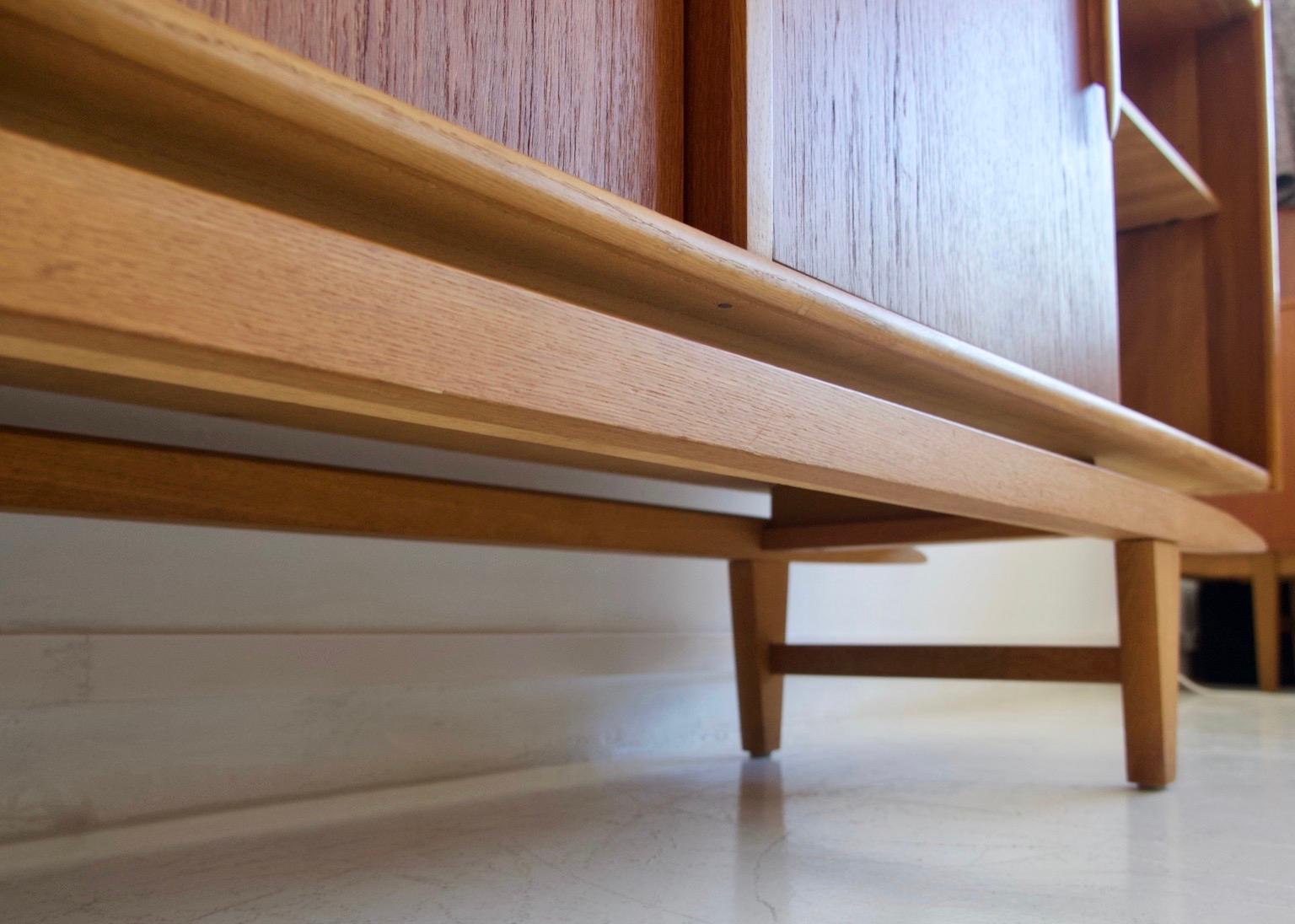 Midcentury Teak Sideboard with Sliding Doors and Drawers 3
