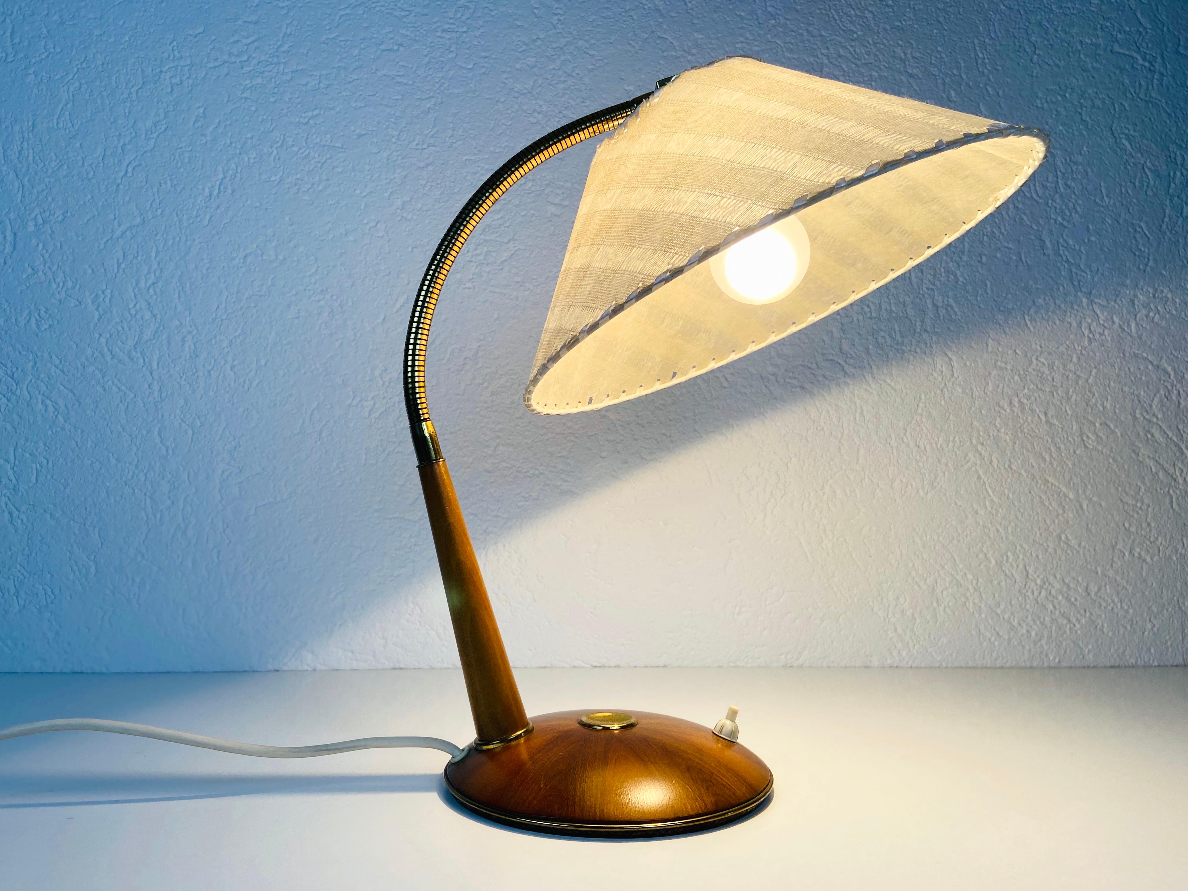 Mid-Century Modern Midcentury Teak Table Lamp by Temde, circa 1970 For Sale