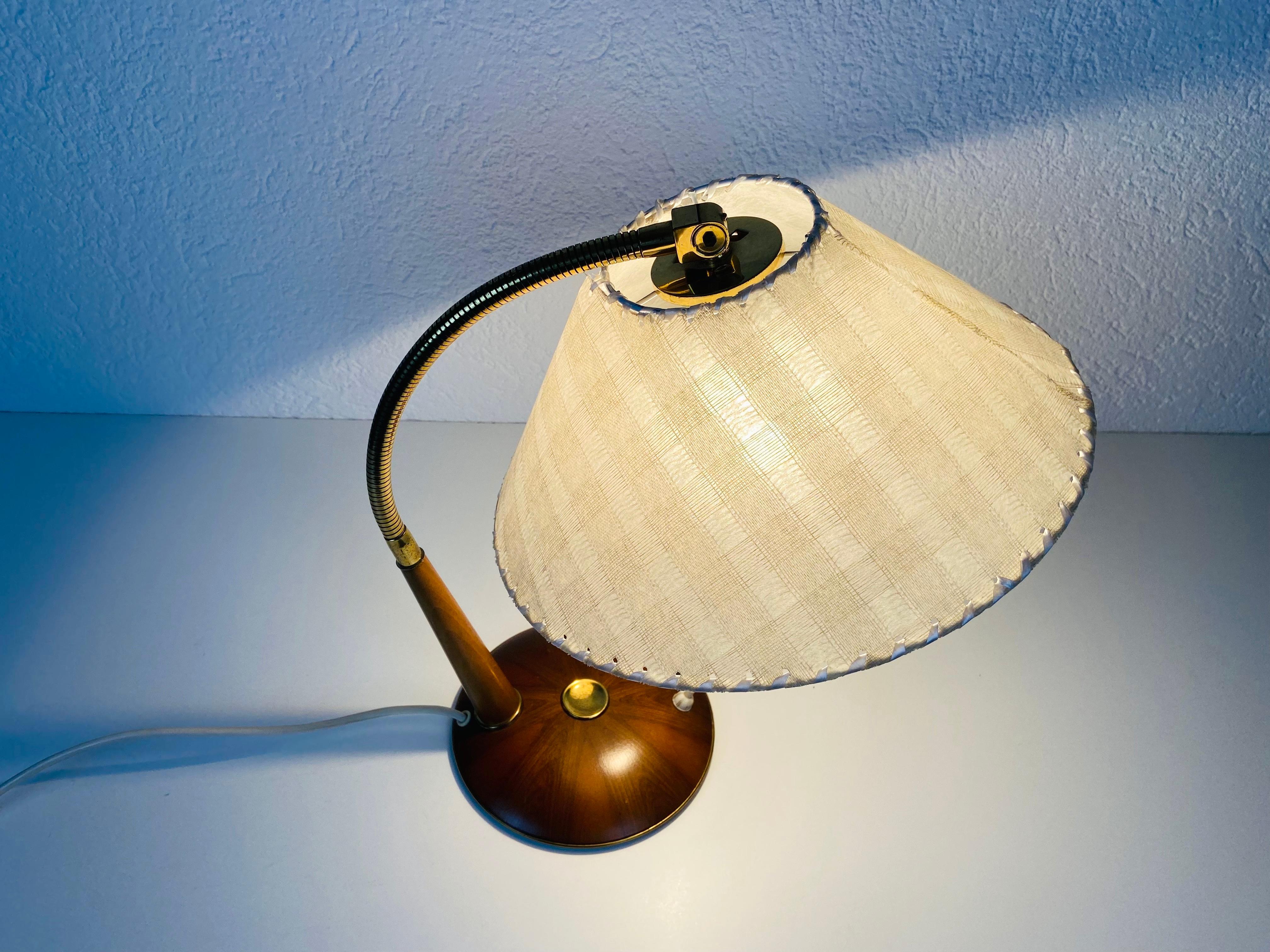 Midcentury Teak Table Lamp by Temde, circa 1970 For Sale 3