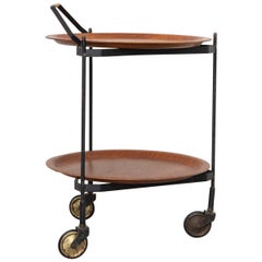 Midcentury Teak Tray Cart Designed in Sweden, 1950s