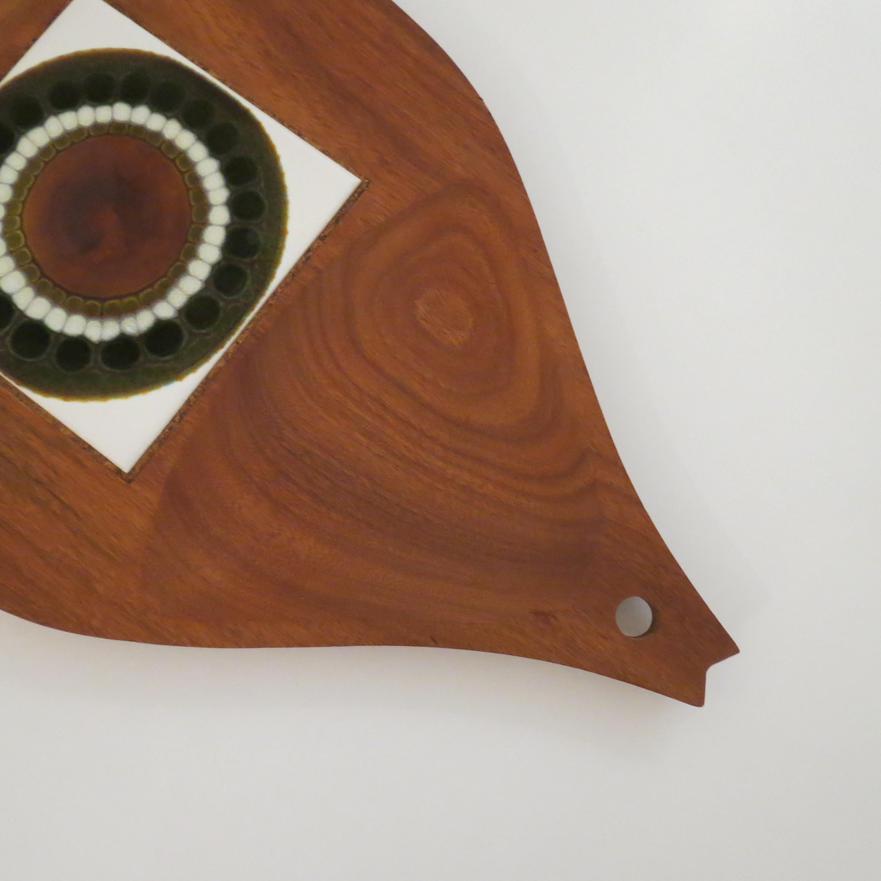Midcentury Teak Tray With Tile Insert By Allan Wallwork 1970 In Good Condition In Stow on the Wold, GB