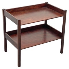 Midcentury Teak Two-Levels Italian Rectangular Coffe or Bedside Table, 1970s