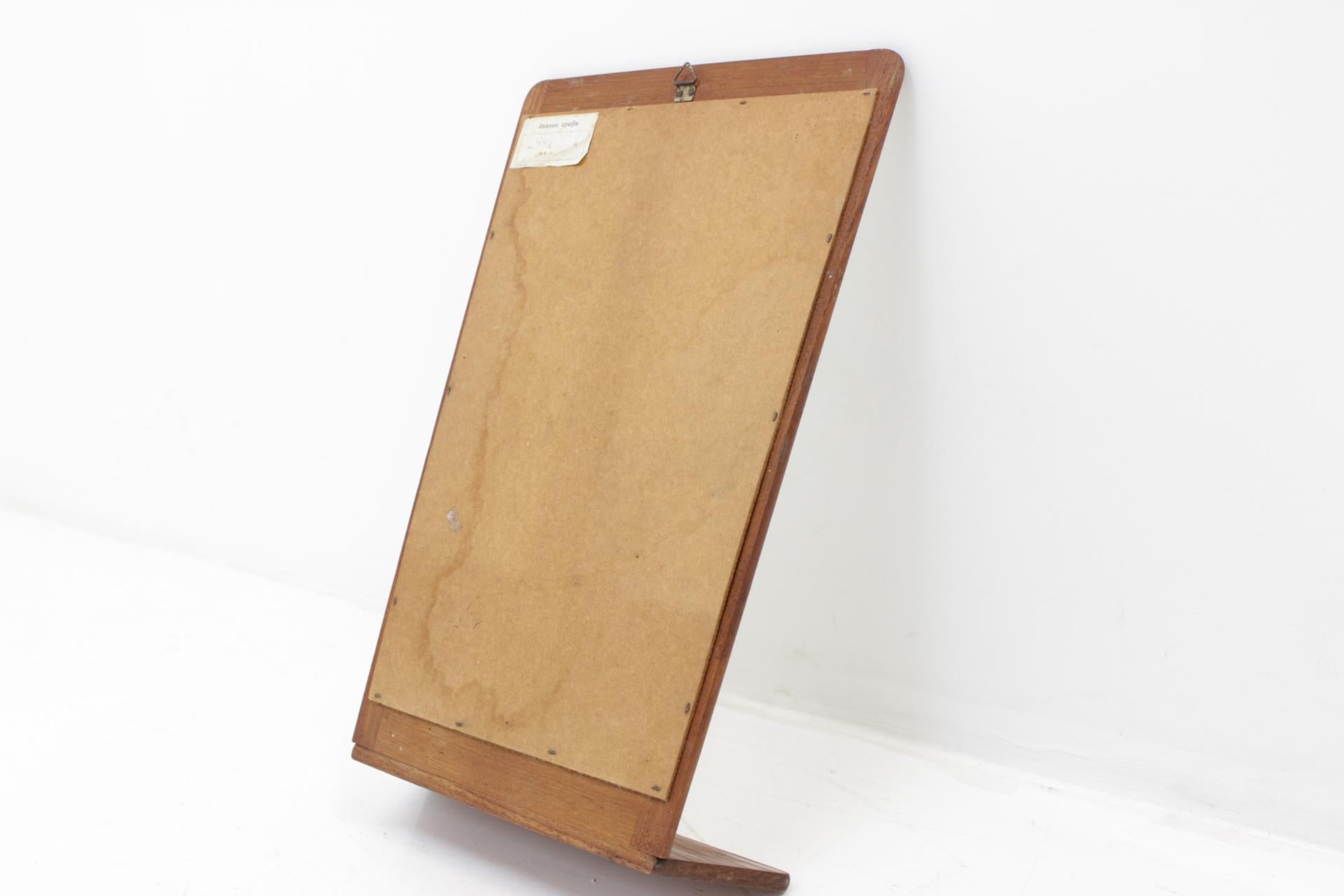 Midcentury Teak Wall Mirror with Shelf, Denmark, by Jansen Spejle, 1960s 3