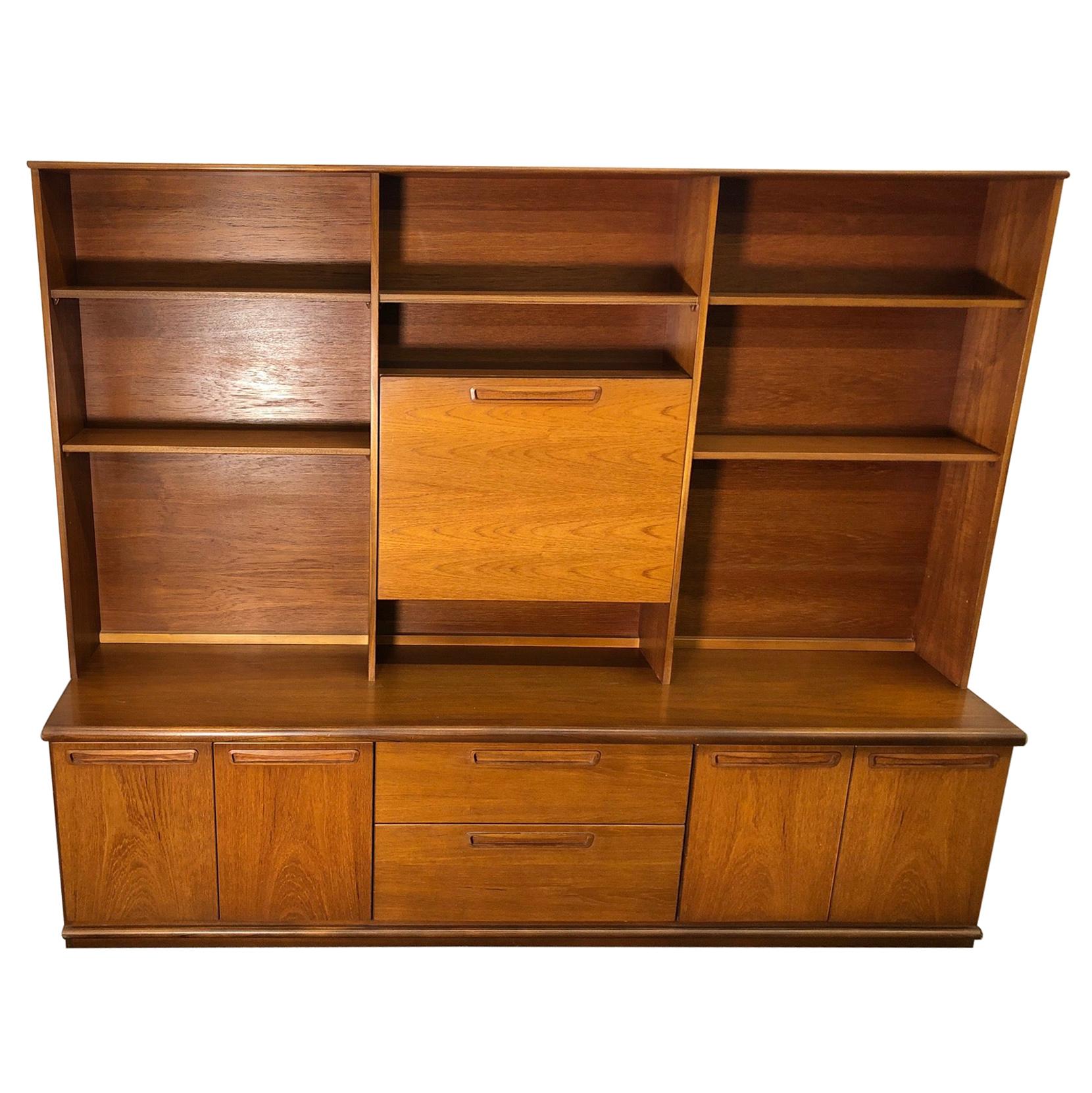 Midcentury Teak Wall Unit by Meredew For Sale