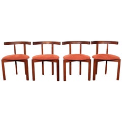 Midcentury Teak Wooden Chairs FF Caffrance 1960 Set of 4