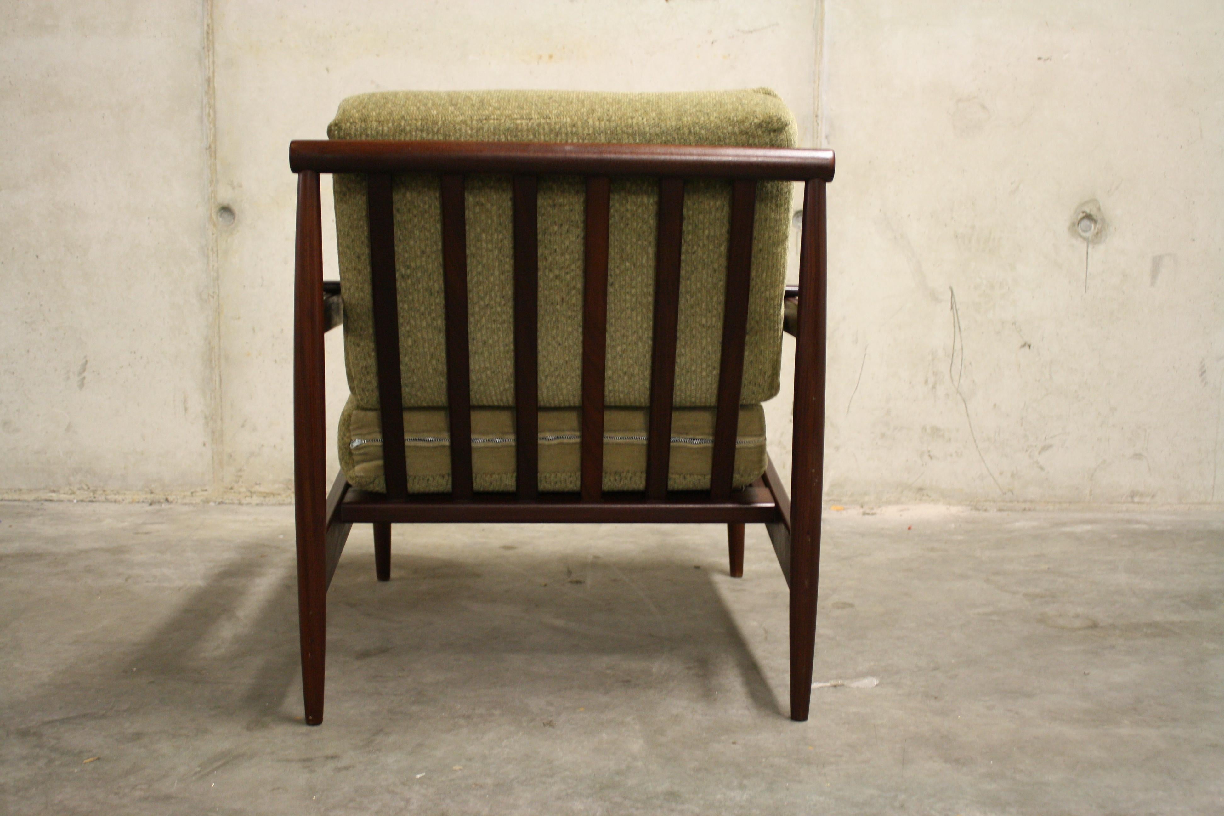 Midcentury Teak Wooden Scandinavian Lounge Chair, 1960s, Denmark In Good Condition In HEVERLEE, BE