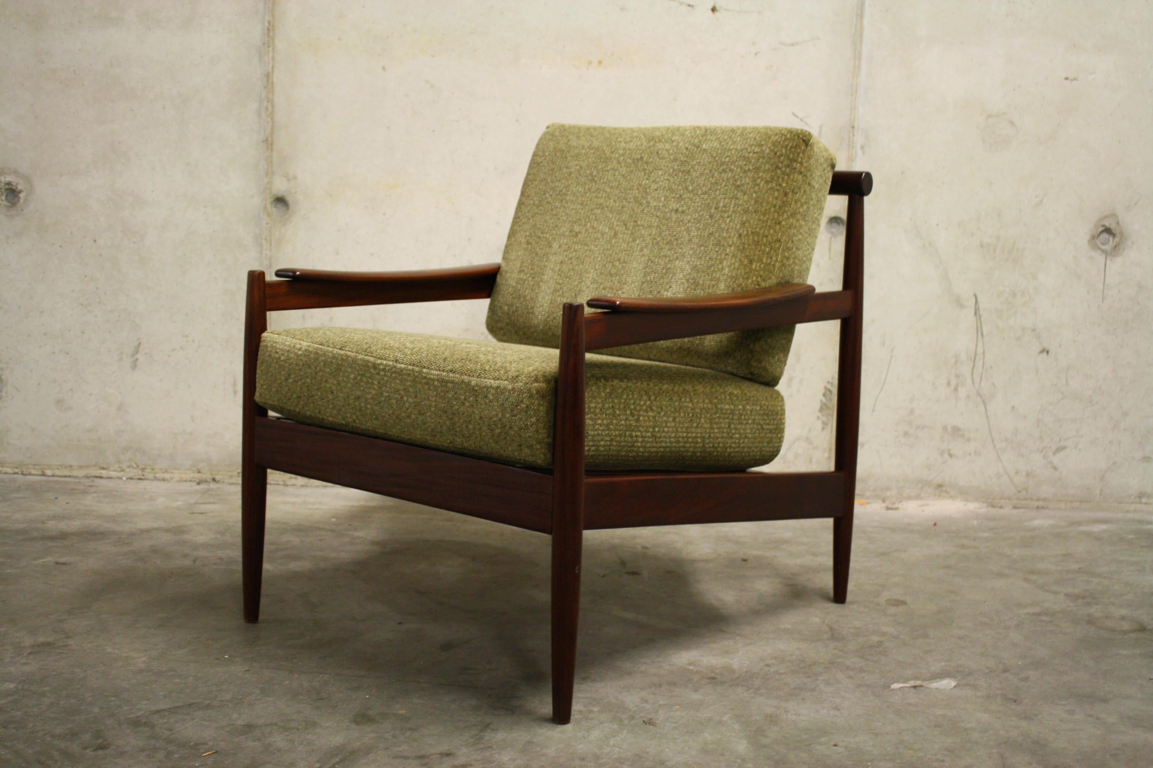 Midcentury Teak Wooden Scandinavian Lounge Chair, 1960s, Denmark 1