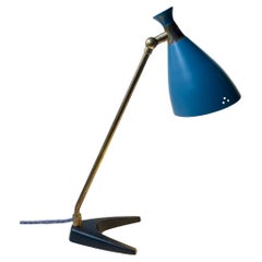 Petrolblaue Diablo-Tischlampe von Solbergs Fabrikker aus der Jahrhundertmitte, 1950er Jahre