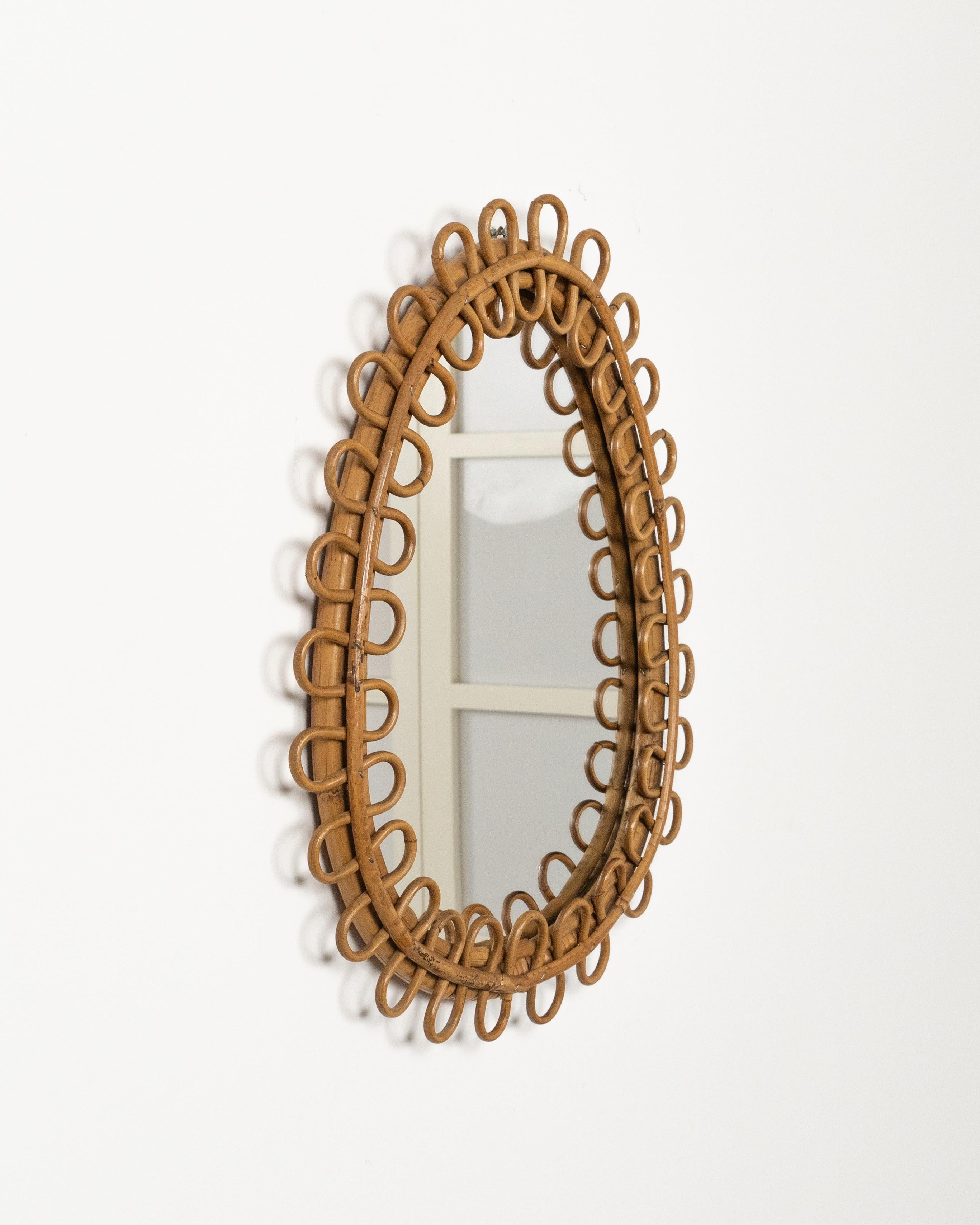 Mid-Century Modern Midcentury Teardrop shape Wall Mirror Franco Albini Style, Italy 1960s For Sale