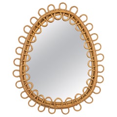 Midcentury Teardrop shape Wall Mirror Franco Albini Style, Italy 1960s