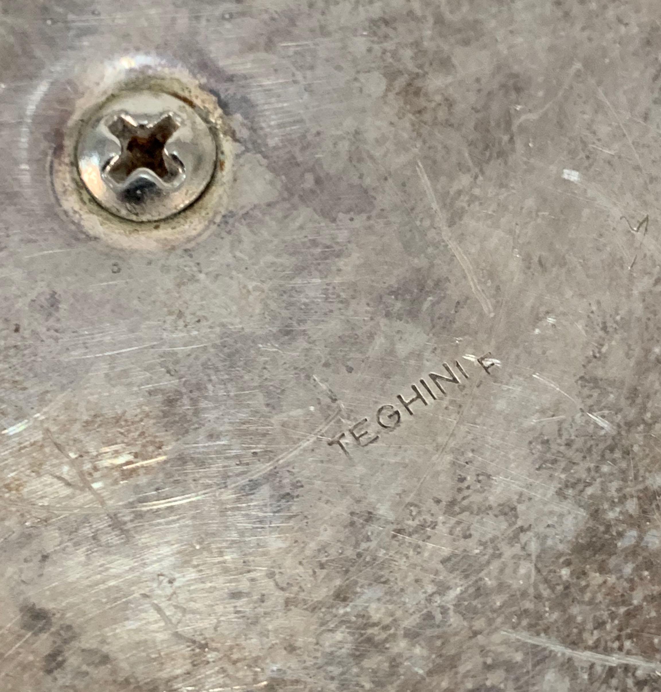 Plaqué argent Seau à glace italien à grenade en métal argenté Teghini Firenze:: années 1960 en vente