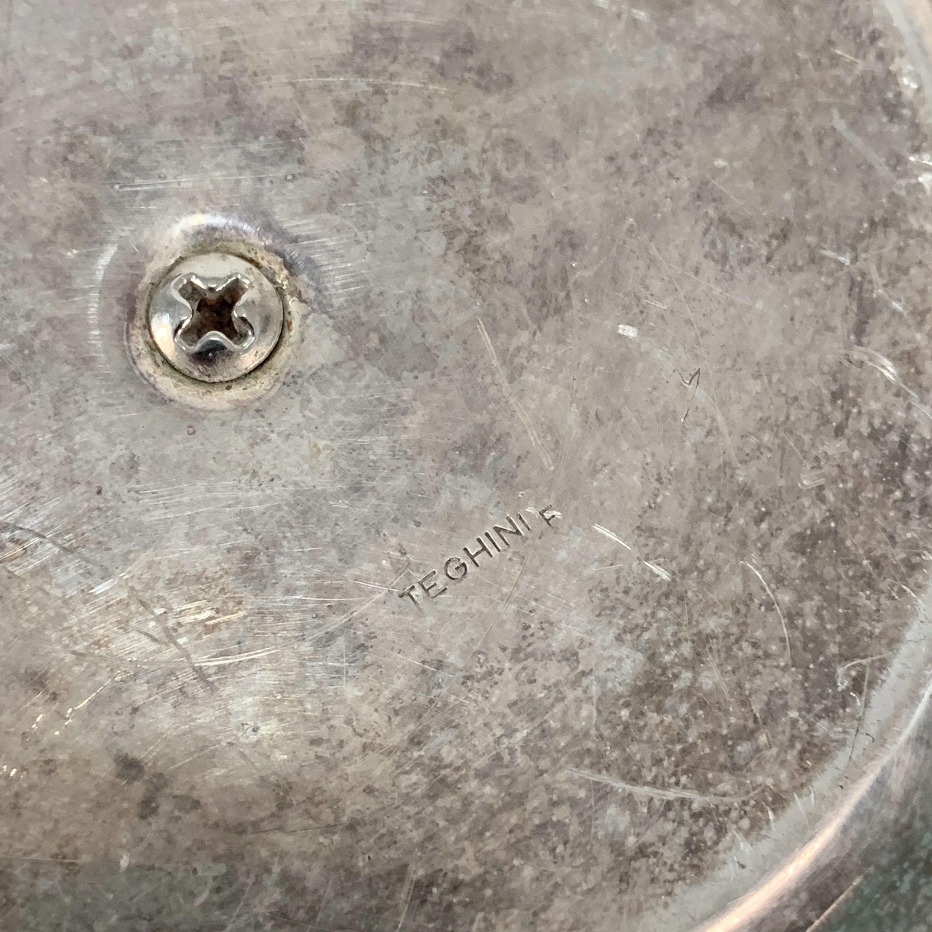 Seau à glace italien à grenade en métal argenté Teghini Firenze:: années 1960 en vente 2