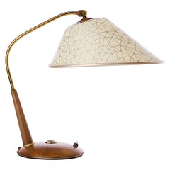 Lampe de table ou lampe de bureau Temde:: années 1950:: en bouleau et laiton