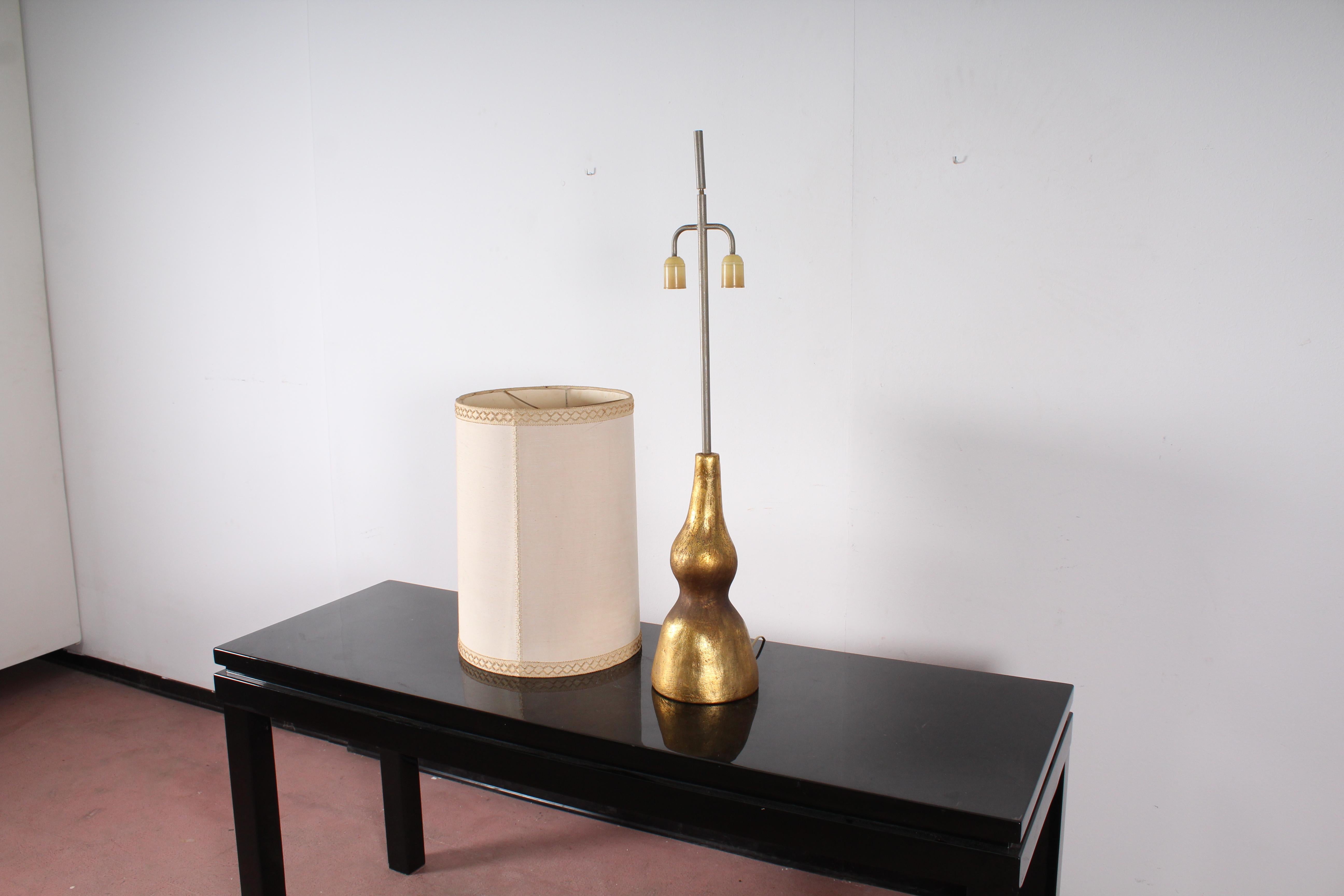 Midcentury    Bitossi Terracotta Gold-Plated Table Lamp , Italy, 1960s 9