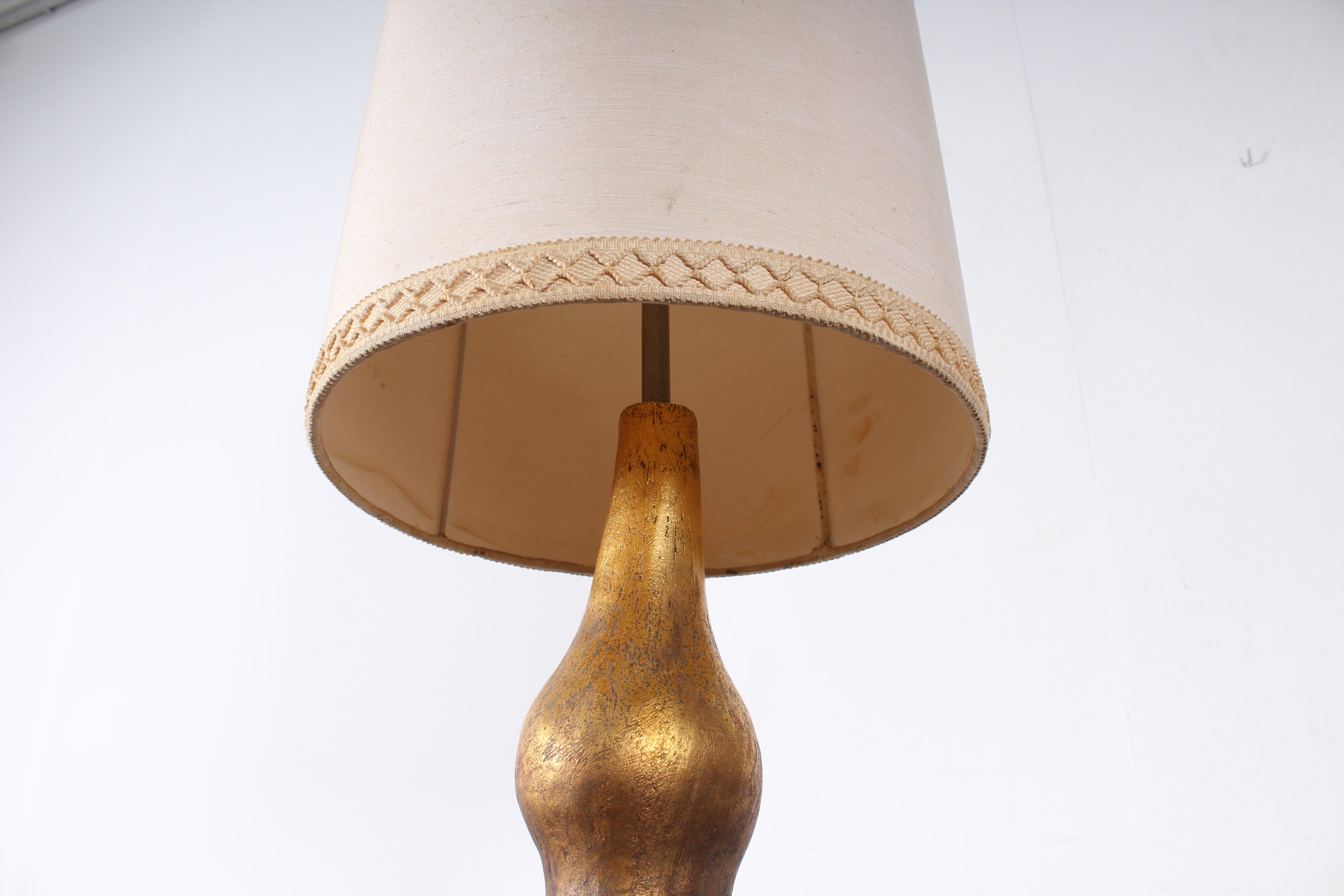Mid-Century Modern Midcentury    Bitossi Terracotta Gold-Plated Table Lamp , Italy, 1960s