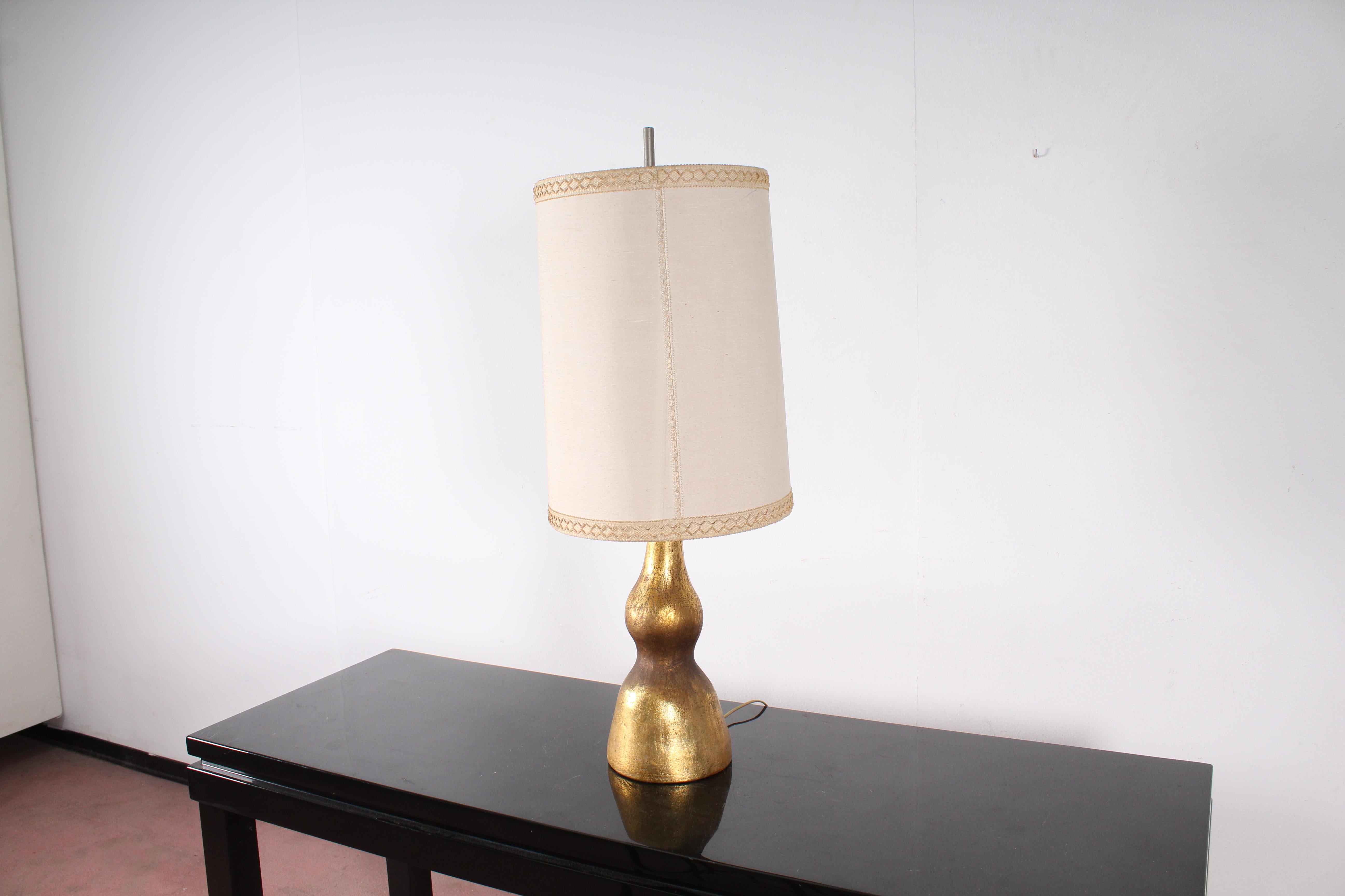 Mid-20th Century Midcentury    Bitossi Terracotta Gold-Plated Table Lamp , Italy, 1960s