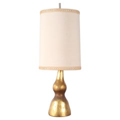 Midcentury    Bitossi Terracotta Gold-Plated Table Lamp , Italy, 1960s