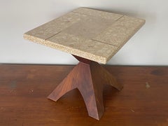 Tavolino in terrazzo, marmo e noce del Medioevo di Harvey Probber
