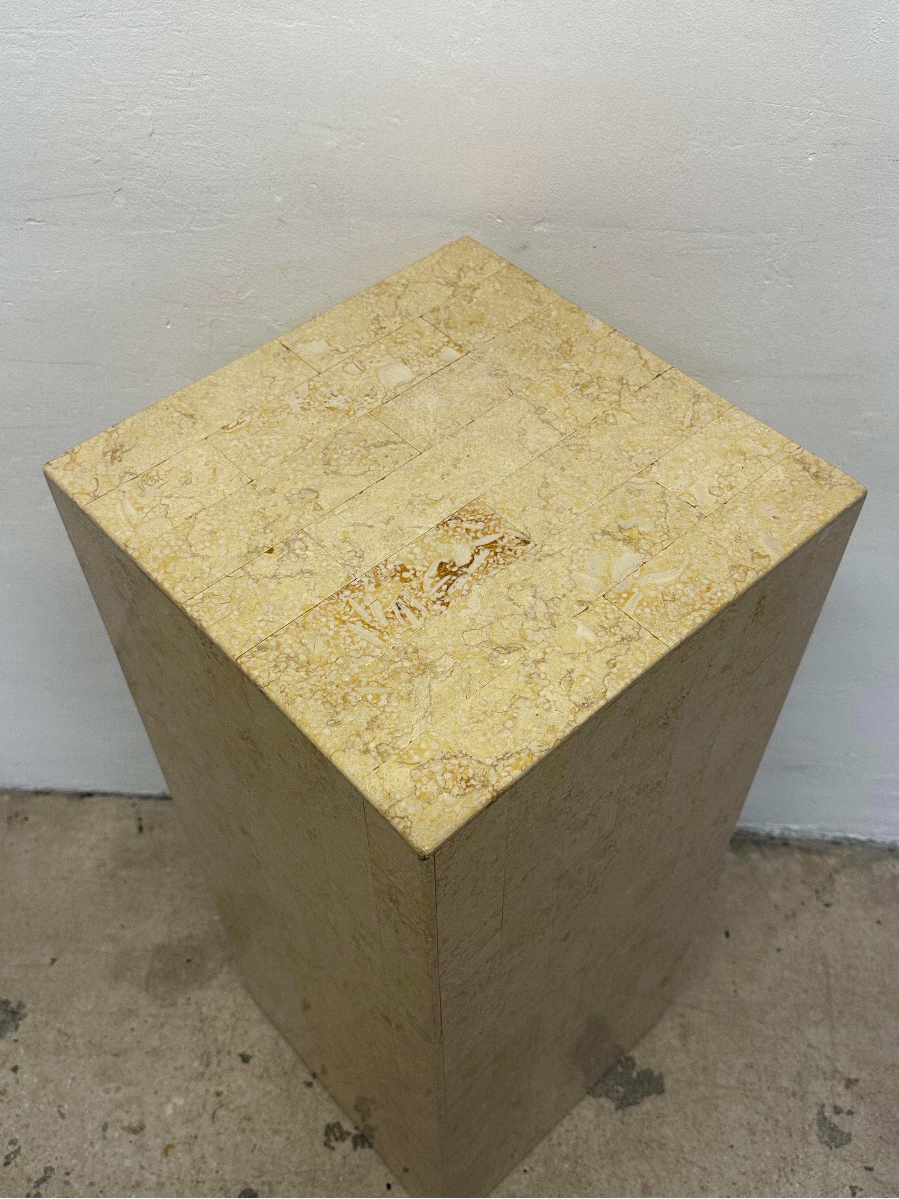 Midcentury Tessellated Stone Pedestal Table, 1970s For Sale 2