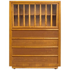 Midcentury T.H. Robsjohn-Gibbings for Widdicomb Walnut Secretary Cabinet, 1950s