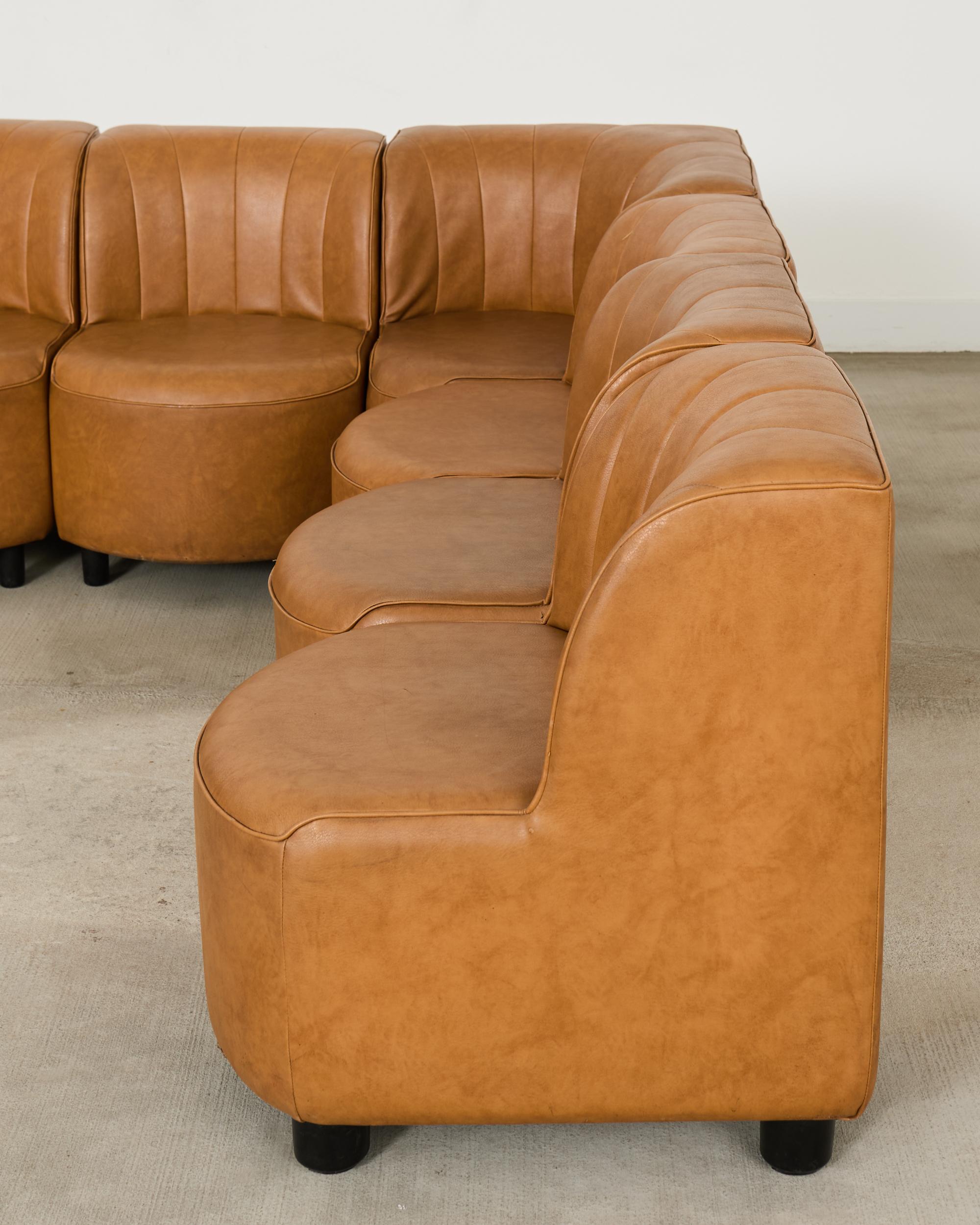 Midcentury 13 Piece Modular Sectional Sofa After Tito Agnoli In Good Condition For Sale In Rio Vista, CA