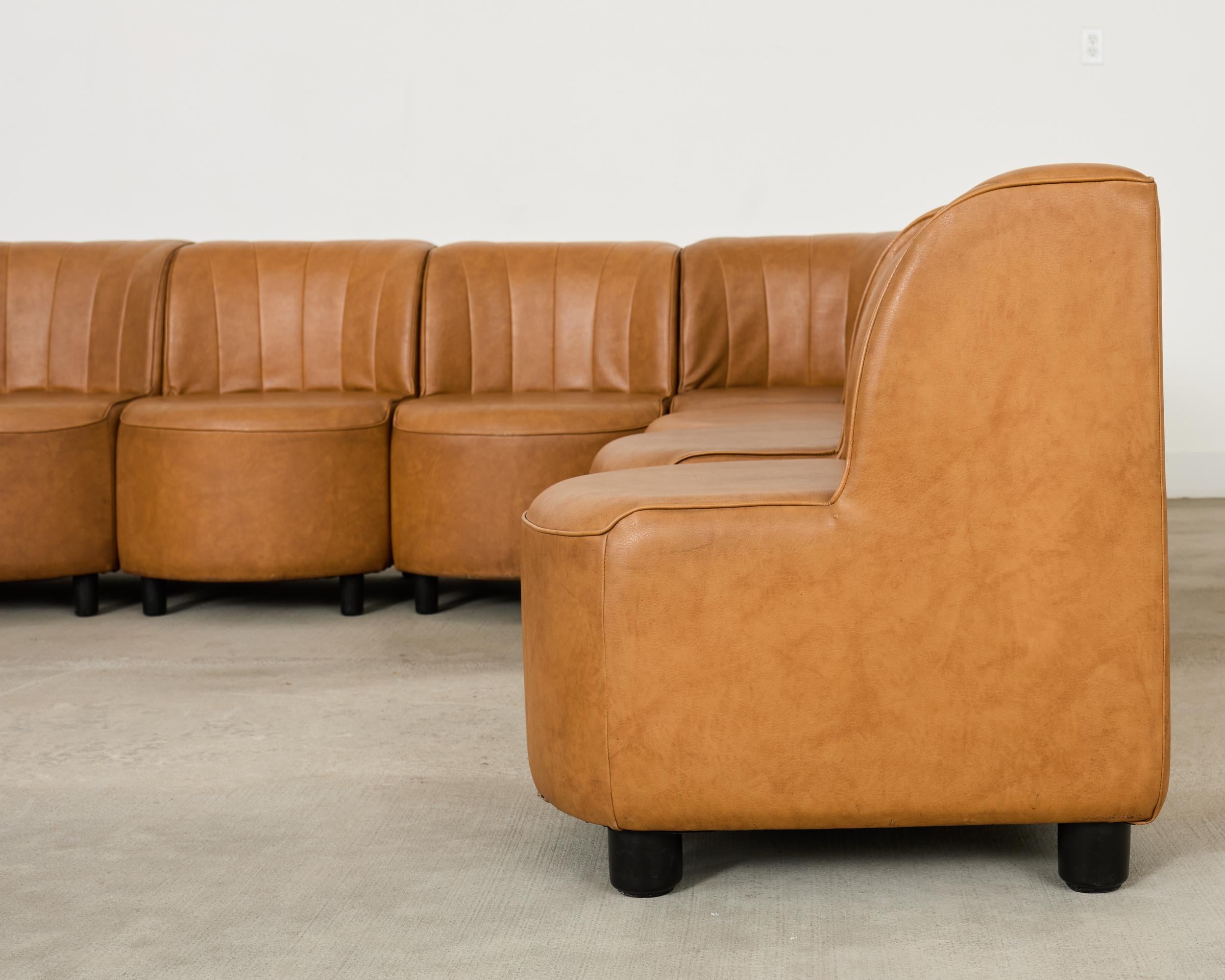 20th Century Midcentury 13 Piece Modular Sectional Sofa After Tito Agnoli For Sale
