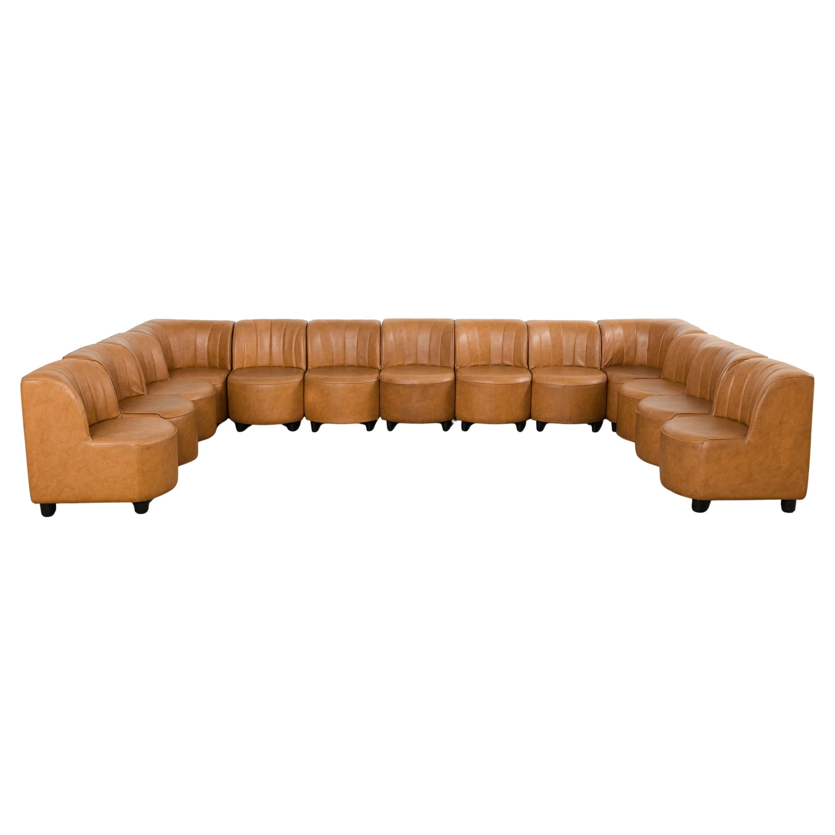 Midcentury 13 Piece Modular Sectional Sofa After Tito Agnoli For Sale