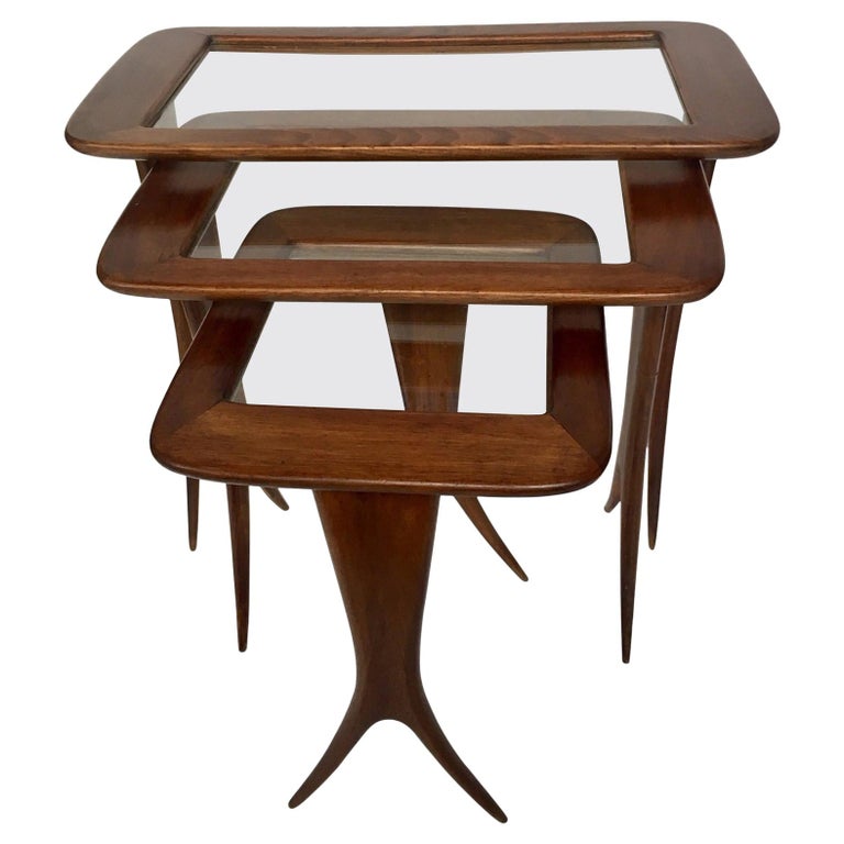 Midcentury Three Italian Nesting Tables Tables Carlo de Carli at 1stDibs