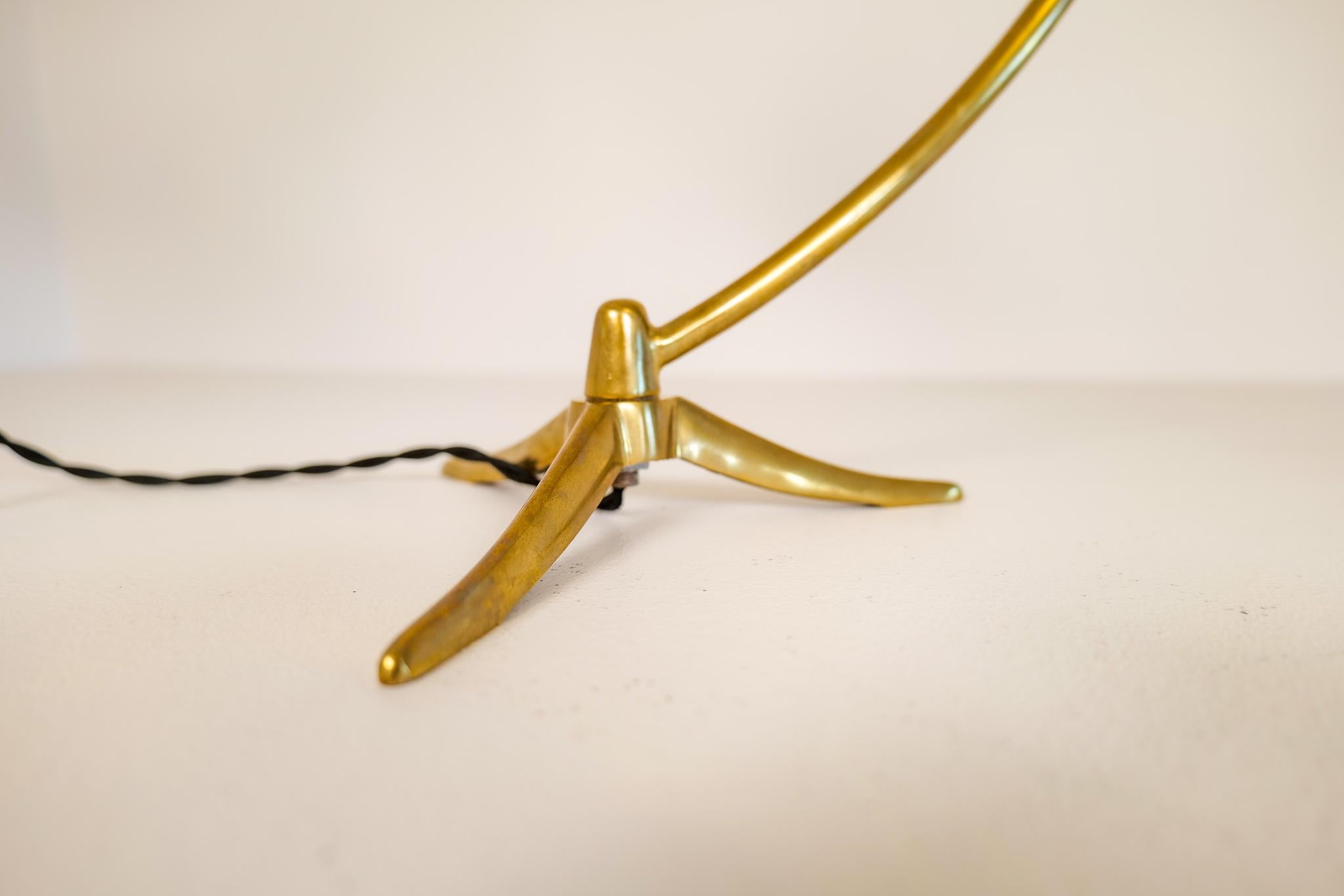 Midcentury Three Legged Brass Table Lamp, Sweden, 1950 3