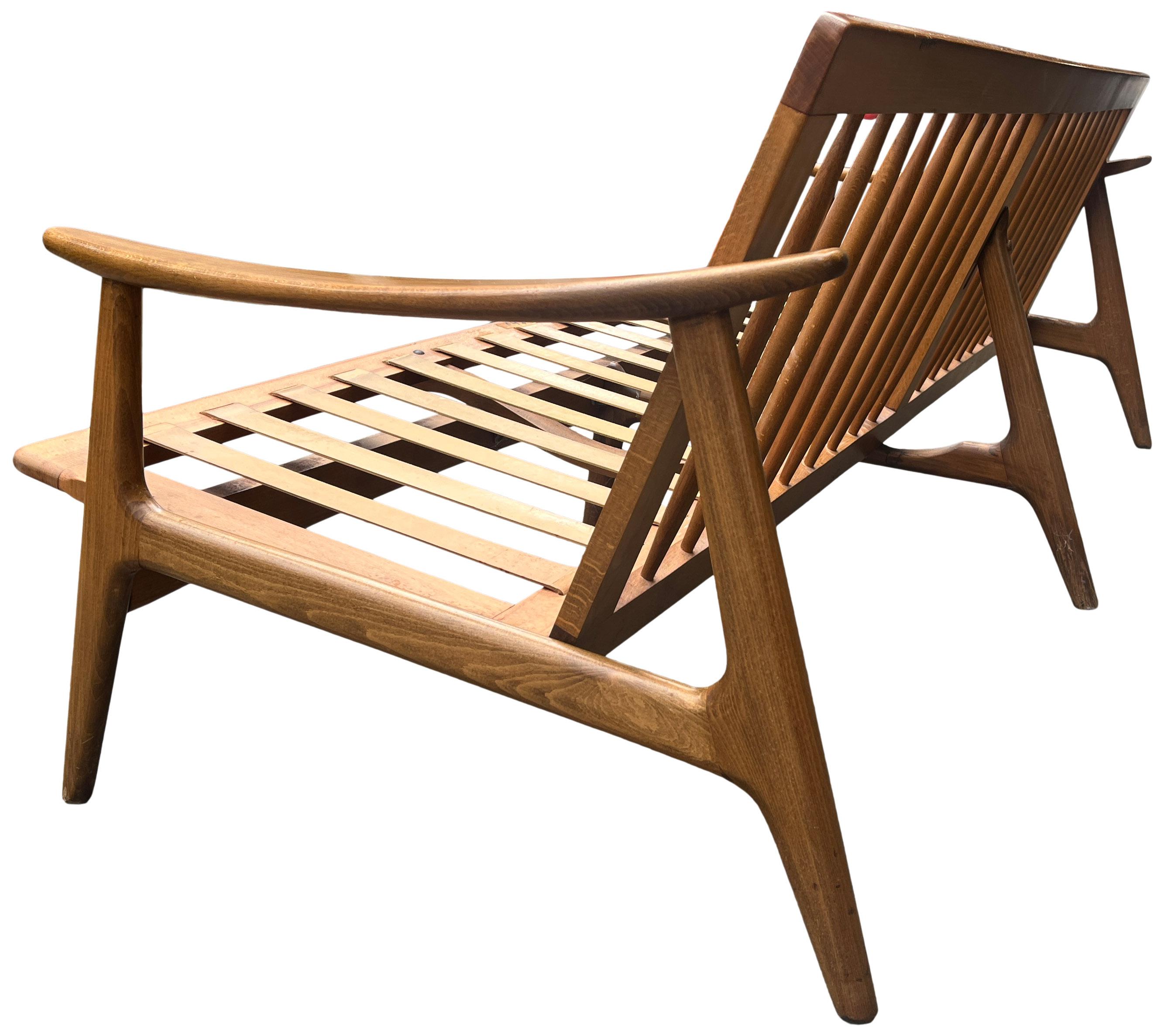 Midcentury Three Seat Spindle Back Sofa 2