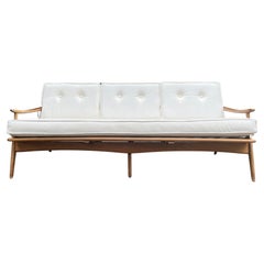 Midcentury Three Seat Spindle Back Sofa (Pair Available)
