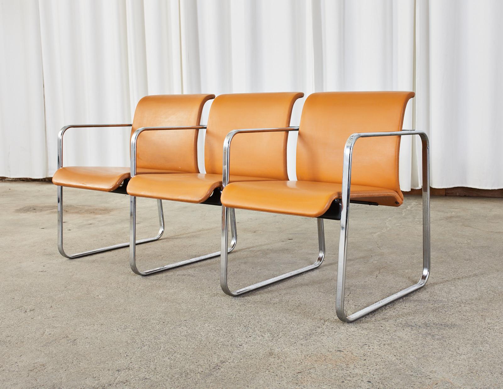 American Midcentury Three Seat Tandem Chairs Peter Protzman Herman Miller For Sale