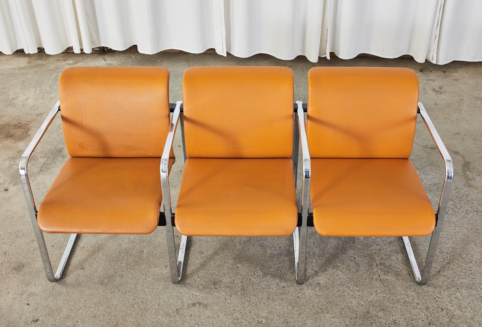 Midcentury Three Seat Tandem Chairs Peter Protzman Herman Miller For Sale 1