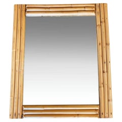 Used Midcentury Three-Strand Rectangle Rattan Mirror