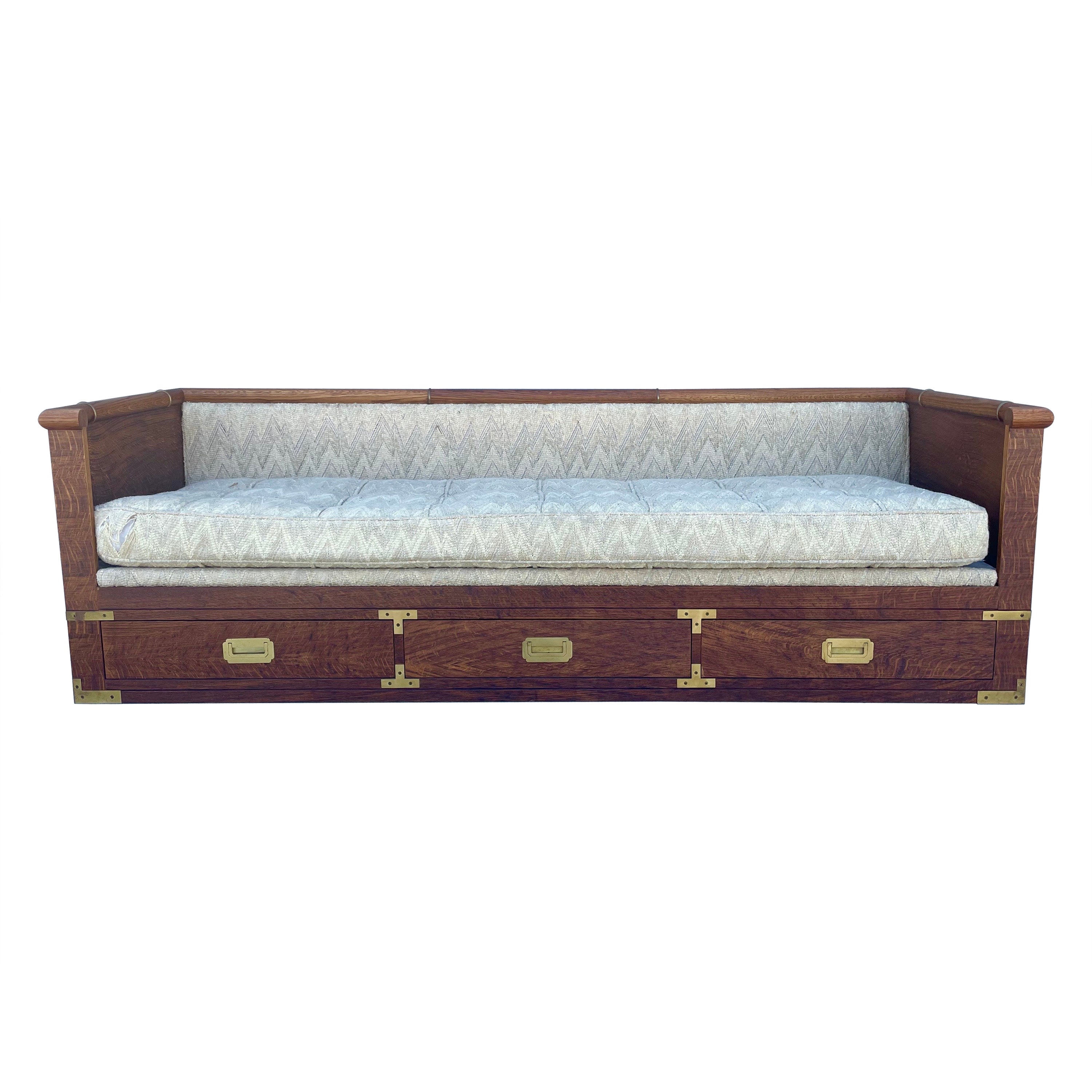 Midcentury Tiger Oak Daybed/Sofa by Marge Carson