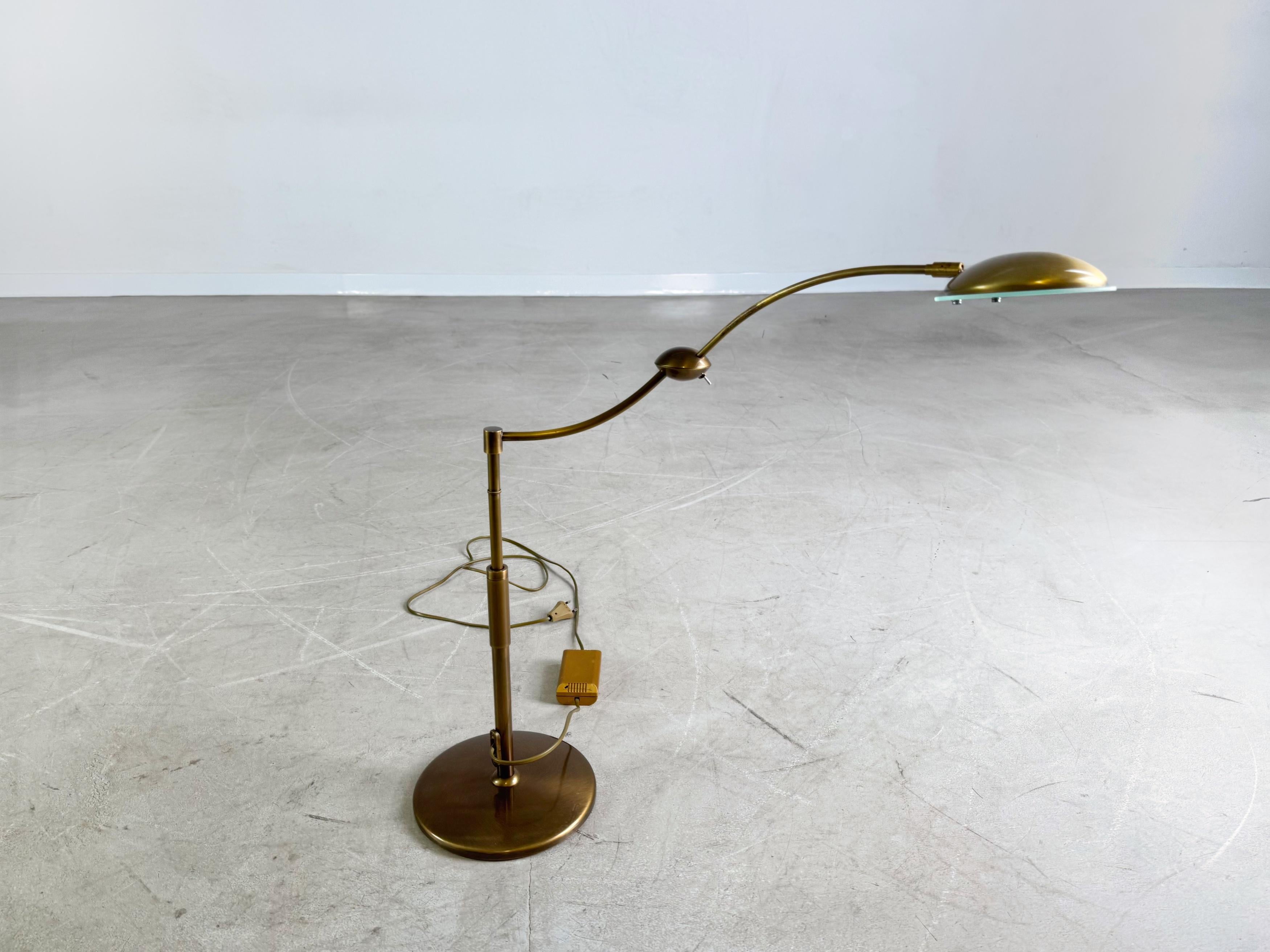 Postmoderno Tischleuchte di metà secolo Schreibtischlampe Vintage Messing 1960 in vendita