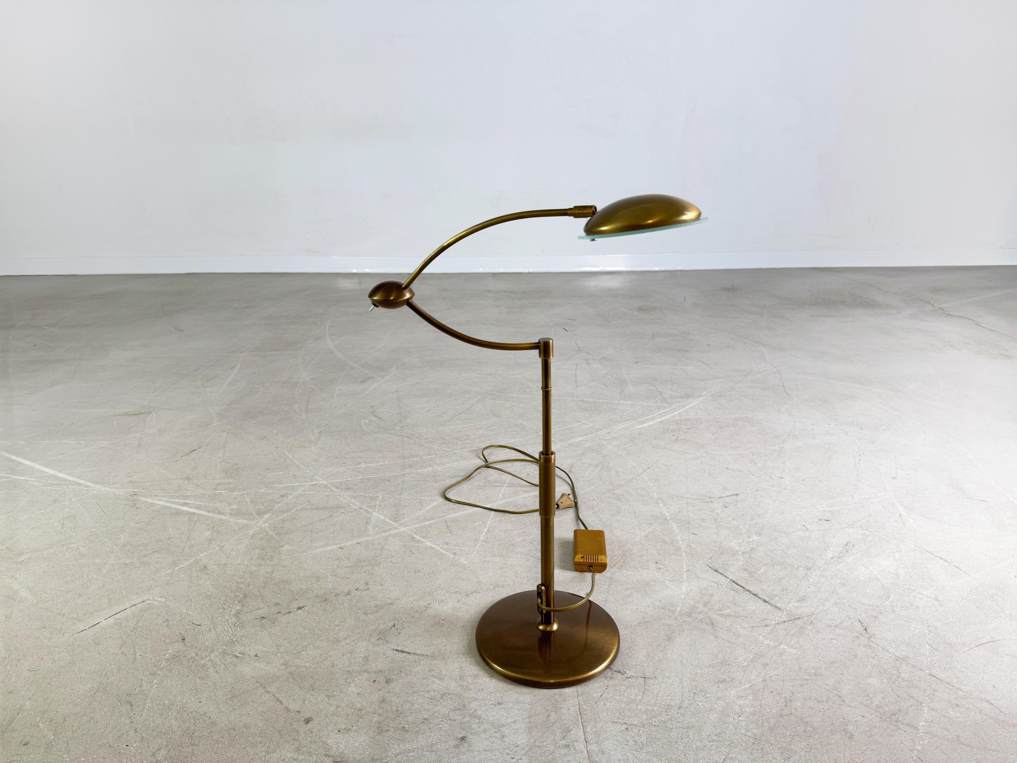 Tischleuchte di metà secolo Schreibtischlampe Vintage Messing 1960 in vendita 2