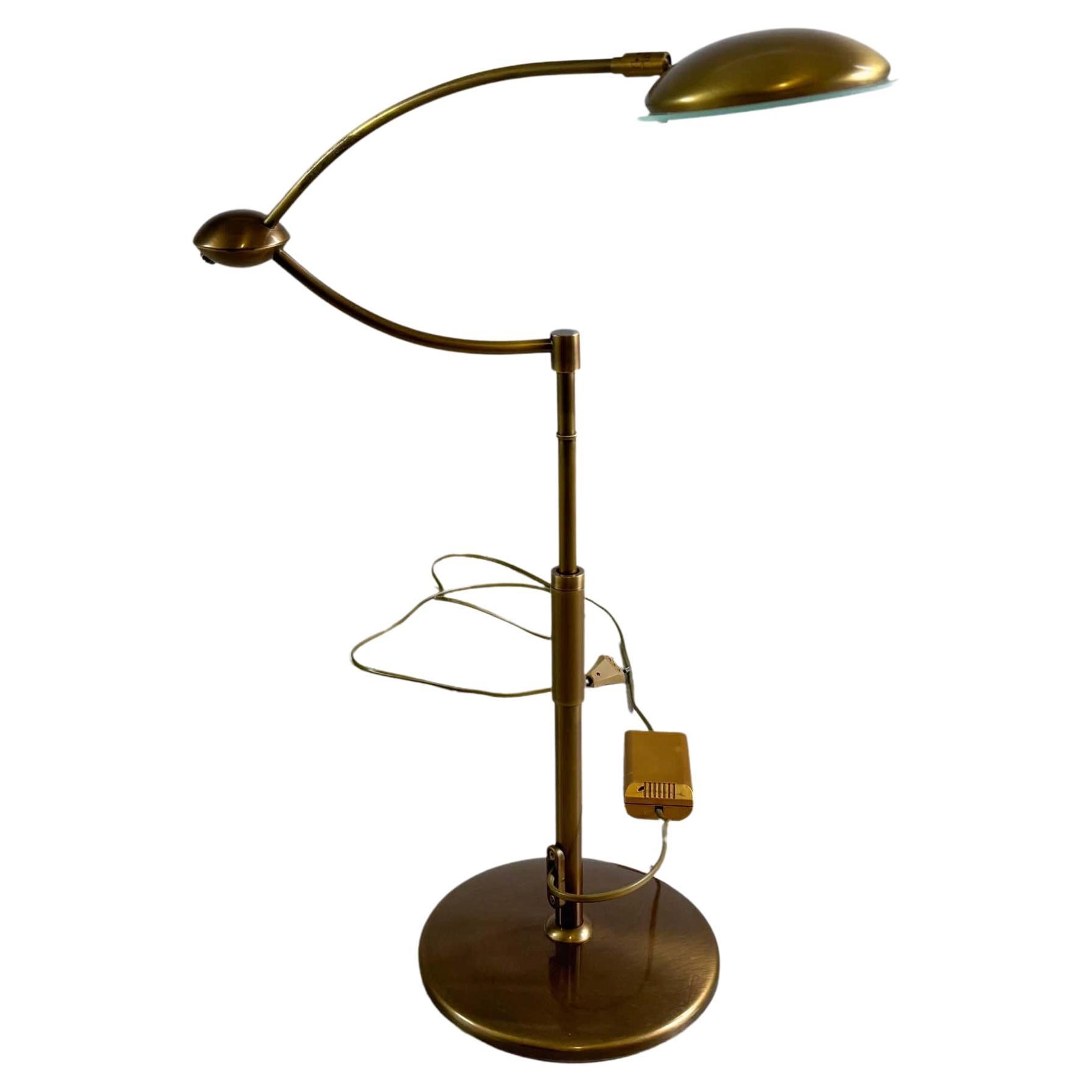Tischleuchte di metà secolo Schreibtischlampe Vintage Messing 1960 in vendita