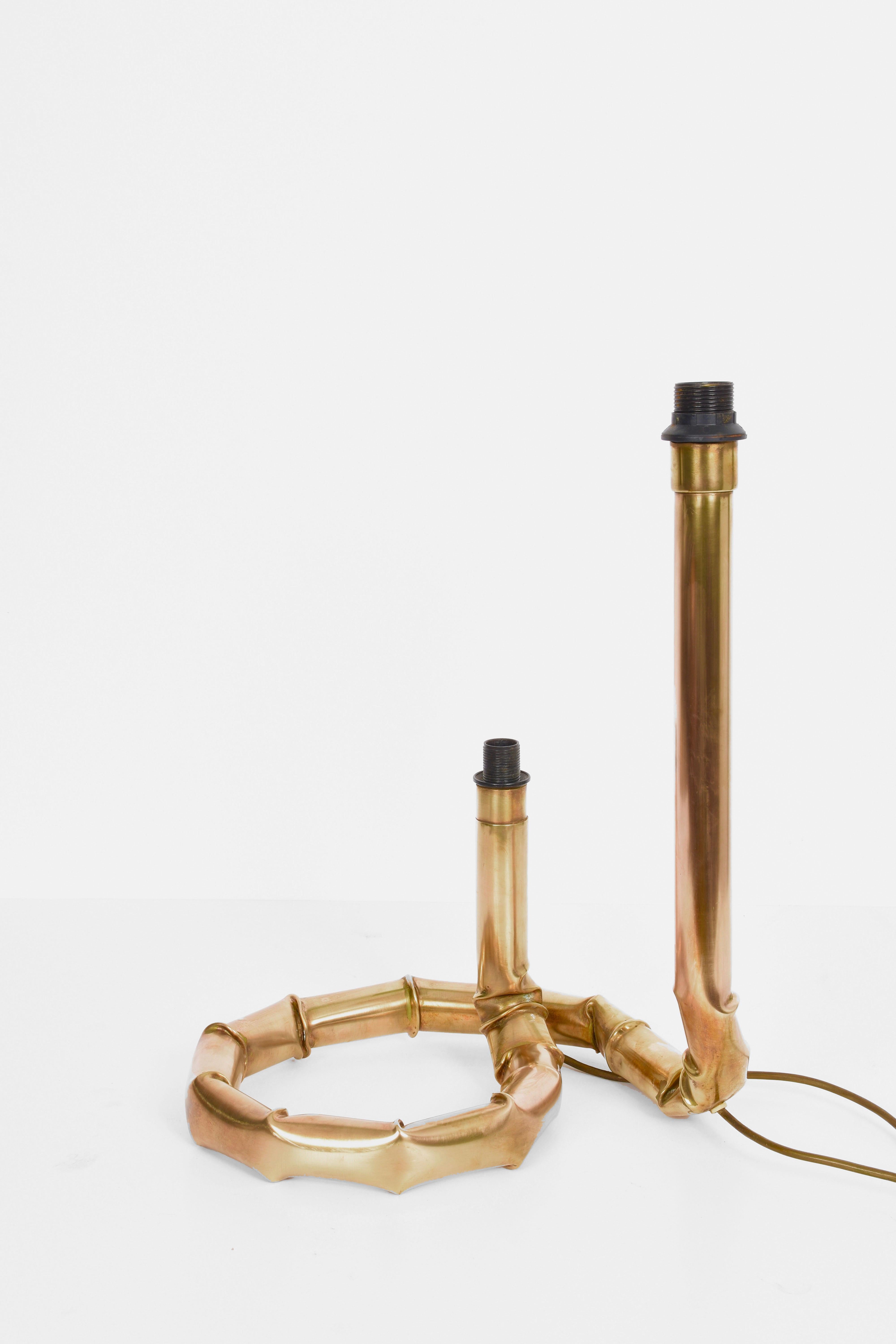 Mid-Century Modern Midcentury Tommaso Barbi Brass Double Light Italian Table Lamp, 1960s