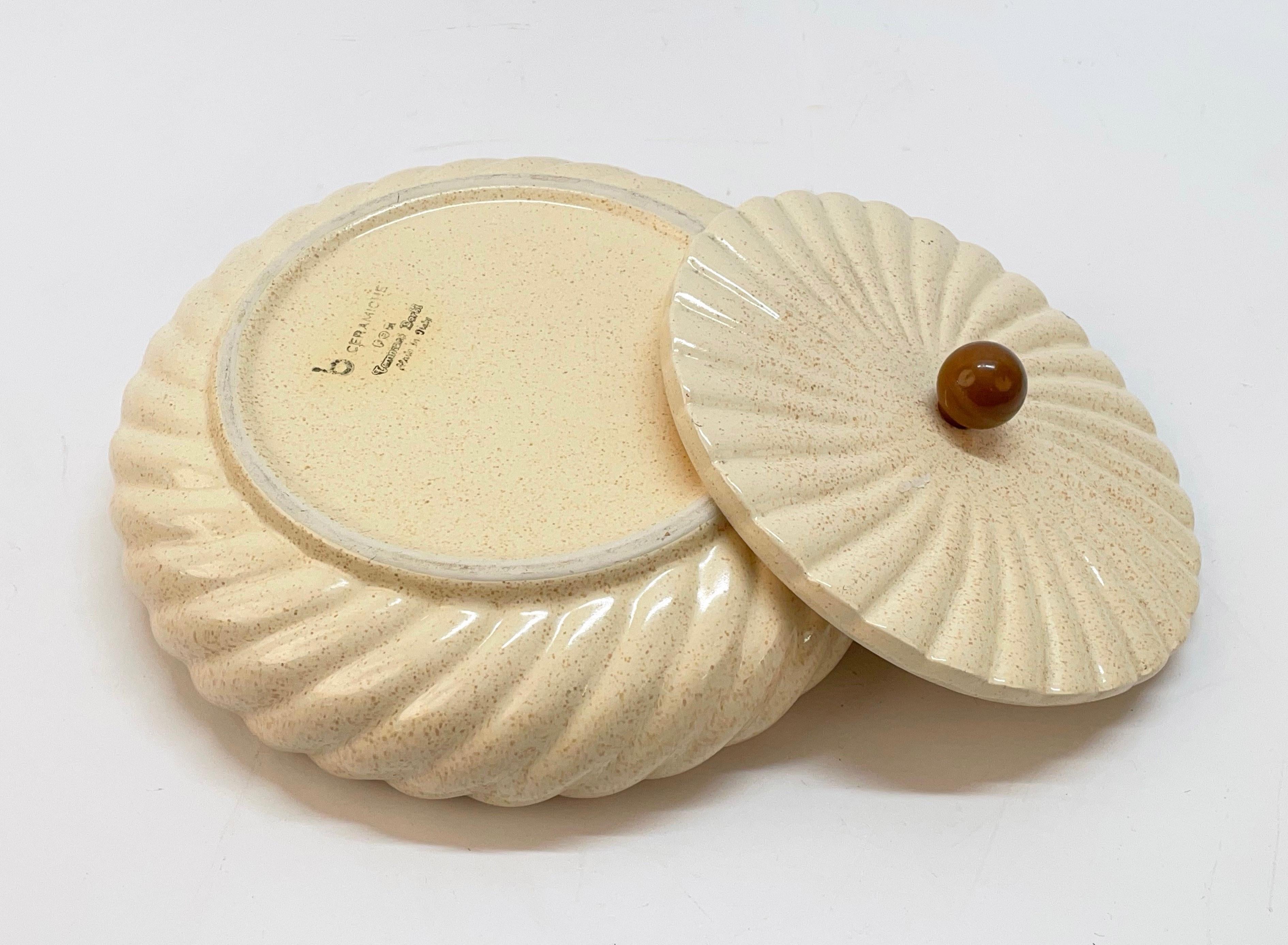 Midcentury Tommaso Barbi White Ceramic Italian Centerpiece Box, 1970s 5