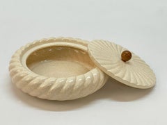 Midcentury Tommaso Barbi White Ceramic Italian Centerpiece Box, 1970s