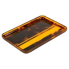 Midcentury Tortoiseshell Lucite Serving Tray by Team Guzzini, Italy, 1970s