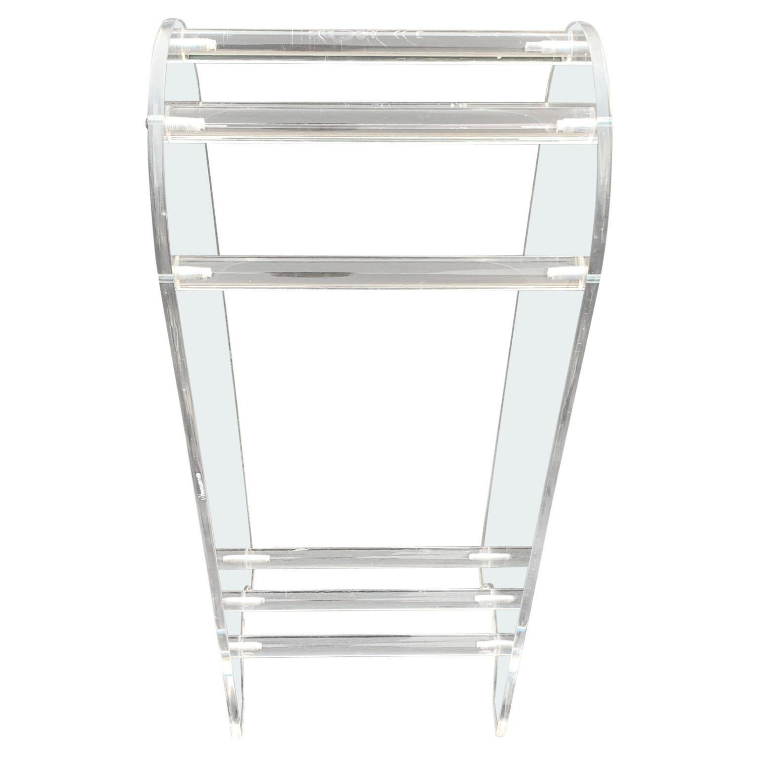20th Century Midcentury Towel Rack of Thick Lucite
