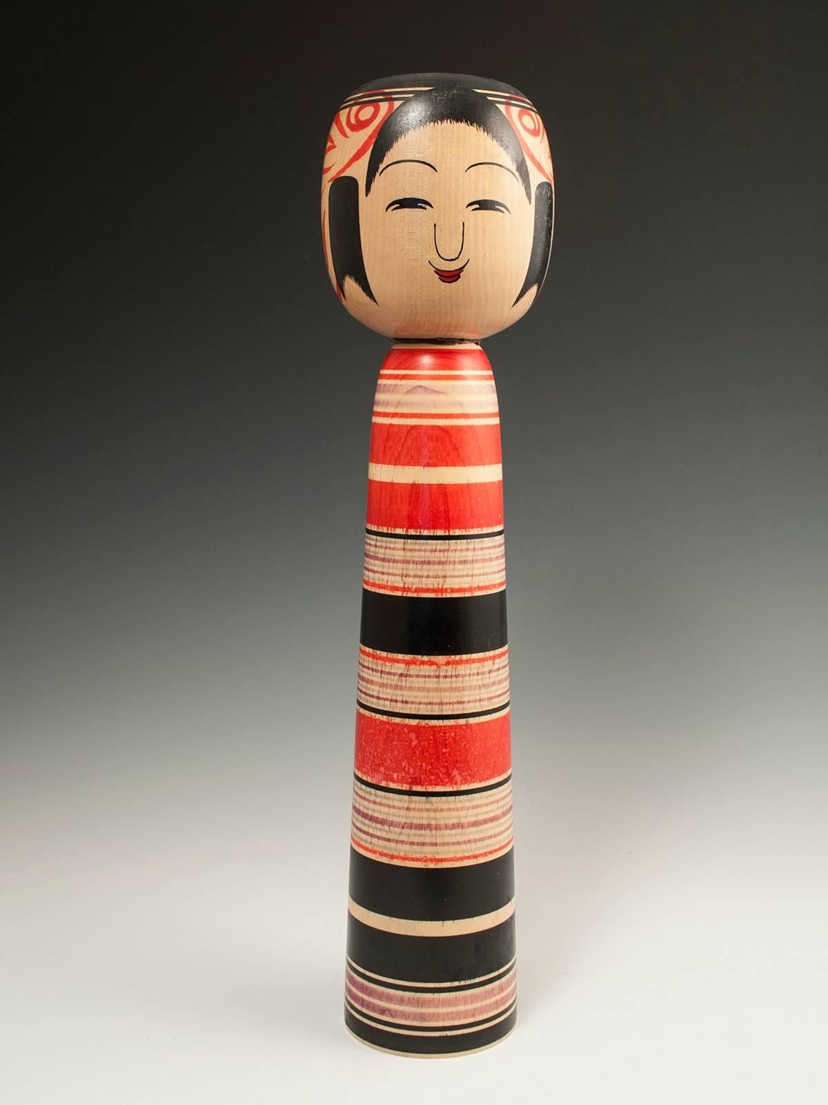 Hand-Crafted Midcentury Traditional Kokeshi Doll from Tsuchiyu, Japan