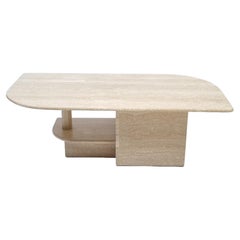 Midcentury Travertine Coffee Table, 1970s