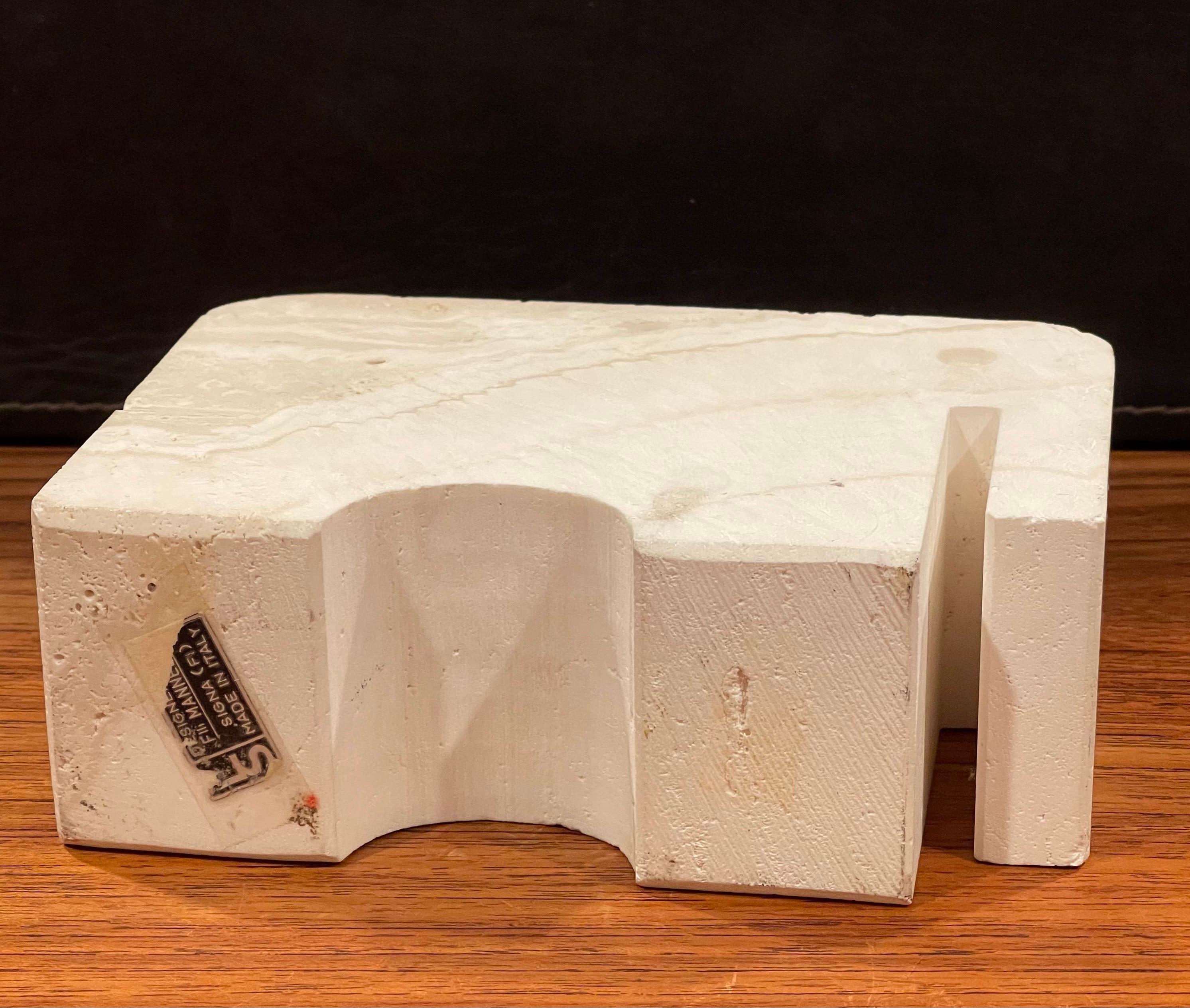 Midcentury Travertine Elephant Sculpture / Bookend by Fratelli Mannelli For Sale 5